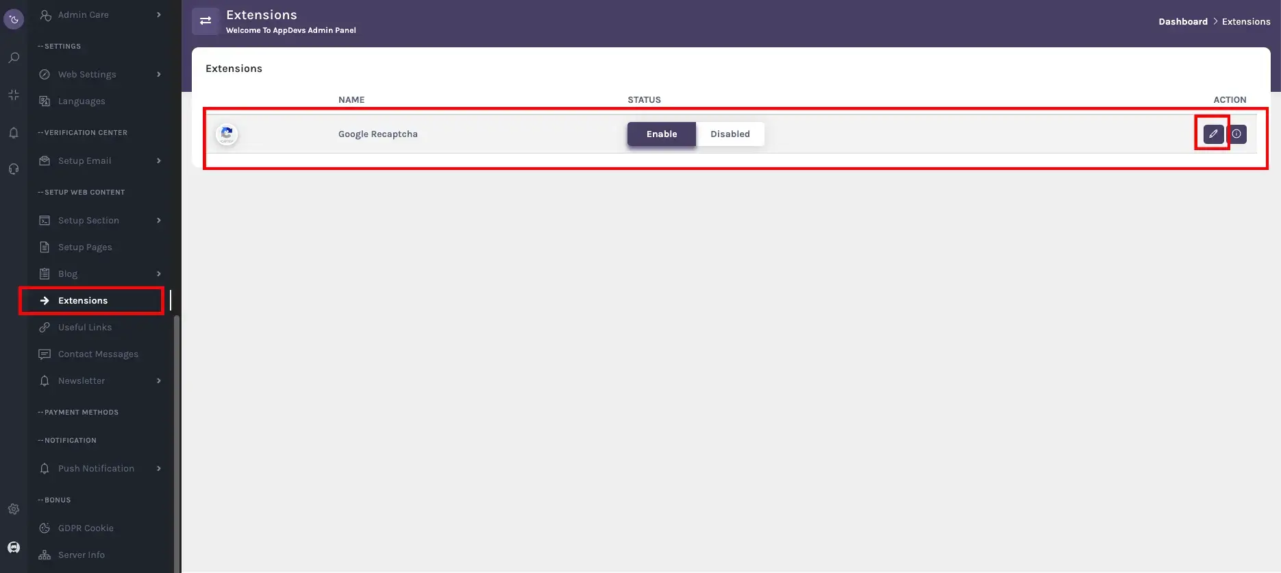 recaptcha extensions