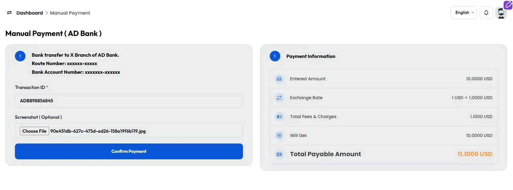 manual payment