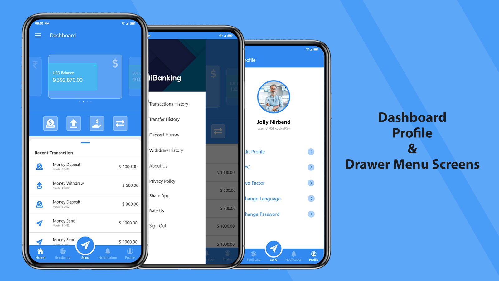 iBanking - Online Mobile Banking Platform Flutter App