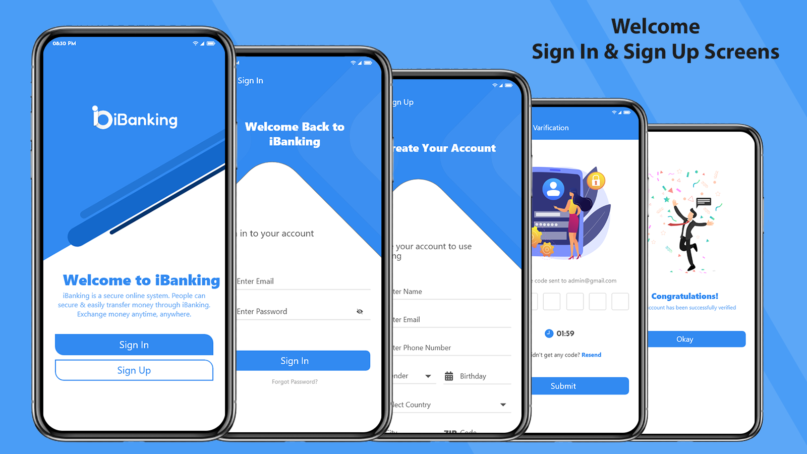 iBanking - Online Mobile Banking Platform Flutter App